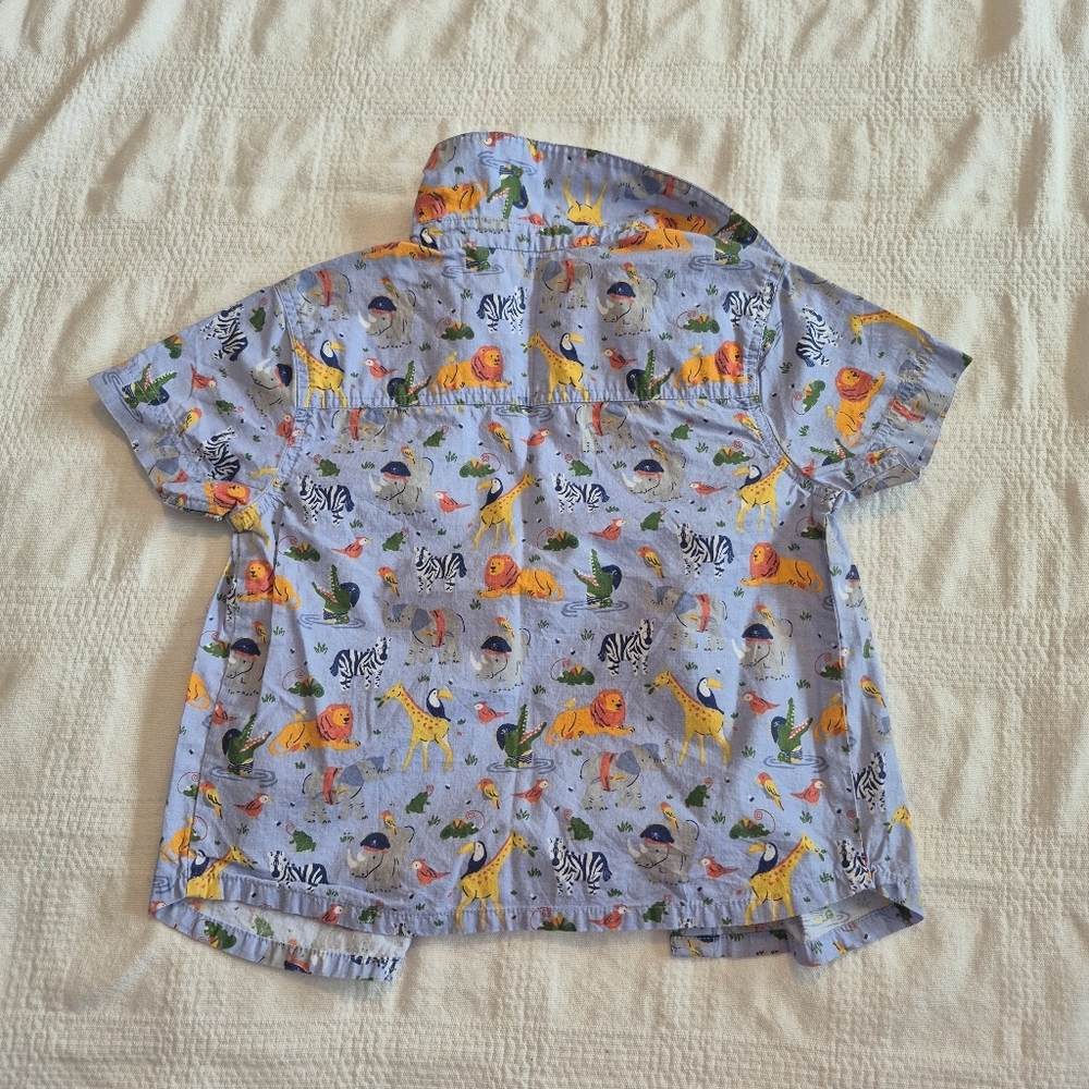 JoJo Maman Bebe boys 18-24 months button up animal print button up shirt VGUC - Picture 4 of 5